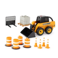ERTL Big Farm John Deere Skid Steer Set - 1:16 Scale - Construction Toys Includes Barrels and Cones