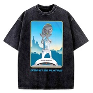 Jul cotton Vintage Washed men streetwear University 80s harajuku  Trendy shirt Digital korean clothe