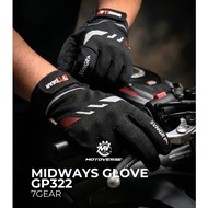 Midway 7Gear Motorcycle Gloves - Biker Touring Gloves Full Finger 7 Gear