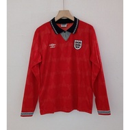 90 England Away Long Sleeve/Training Football Jersey/Outdoor Football Jersey/Retro Jersey