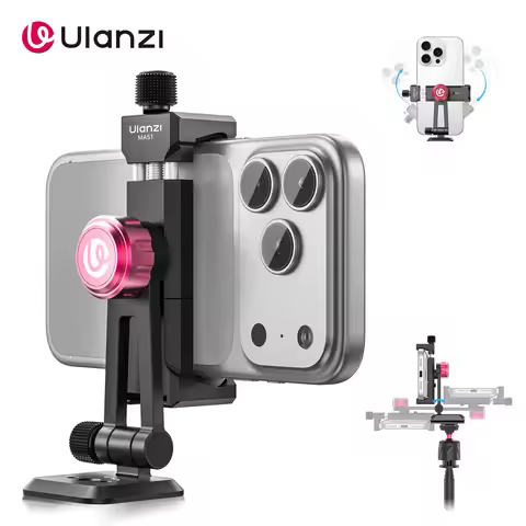 Ulanzi MA51 MA61 Phone Holder Clip Bracket Mount Quick Release 360°Rotatable 180ºTilt Support for Tr