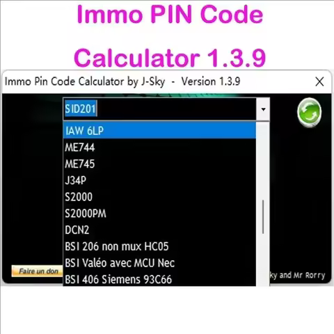 Car software Immo PIN Code Calculator 1.3.9 decode pin code on many PSA ecu’s by dump for Psa Opel f