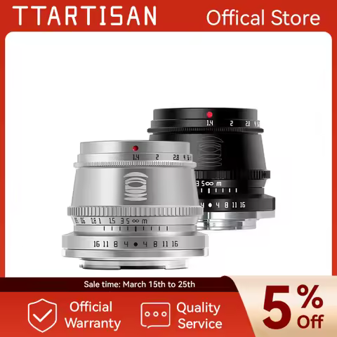 TTArtisan 35mm F1.4 APS-C Prime Lens for Sony E Mount Fujifilm XF Canon M Leica L Nikon Z Panasonic 