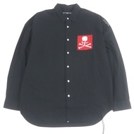 MASTERMIND WORLD MW19S03-SH002-002 骷髏頭長袖襯衫，黑色，M碼，日本製造，正品，男款，成色極佳。
