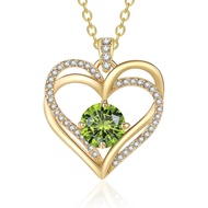 Heart Necklace for Women | Gold Jewelry for Women with CZ Bithstone | Anniversary Birthday Wedding V