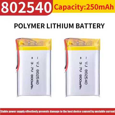 3.7V 850mAh Polymer Lithium LiPo Rechargeable Battery 802540 For Bluetooth headset, beauty instrumen