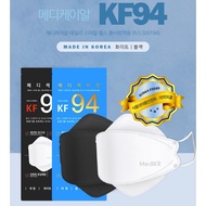 📢[MEDIKR] KF94 Health MASK  💯% MADE IN KOREA. 3D Shape Black(50sheets) + White(50 Sheets)
