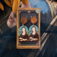 刺繡耳環 | 耳夾 / 耳釘 - 蒙娜麗莎 | Littdlework