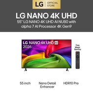 55 inch LG NANO 4K UHD AI NU80 Smart TV 2026