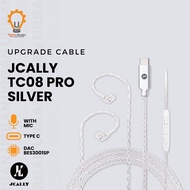 JCALLY TC08 Pro Silver 8 Core Upgrade Cable DAC Type-C Hi-Res Cable + Mic 5N OFC Connector QDC 0.78m