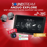 Soundstream Anzuo Explore 4+64GB Android Player with Carplay  Android Auto 9"/10" Support 4G 360 cam