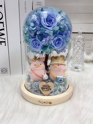 LULU豬 豬 永生花樹 藍玫瑰 藍花 LULU 豬 永生花 燈 玫瑰 保鮮花 花束 繡球花 花 生日 禮物 情侶 閨蜜 畢業 結婚禮物 情人節禮物 母親節禮物  畢業禮物 畢業花 畢業花束 聖誕禮物