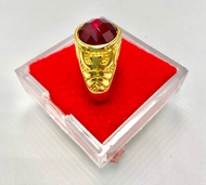 แหวนทอง 18K พลอยทับทิมสีแดง พลอยบุษราคัมสีเหลือง ลวดลายสวยงาม สวยสดใสดูดีมีราคา ใส่อาบน้ำโดนสบู่ได้ ไม่ลอกไม่ดำใช้ได้นานเป็นปี รับประกันสินค้าดีมีคุณภาพ ใส่แล้วโชคดีร่ำรวยๆ