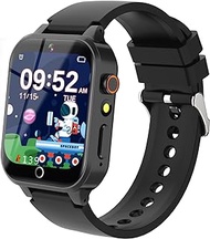 Cosjoype Smart Watch for Kids with 26 Puzzle Games HD Touch Screen Camera Music Player Pedometer Alarm Parental Control Calculator Flashlight 12/24 hr Watches Gift 5-12 Year Old Boys Toys Kids, black