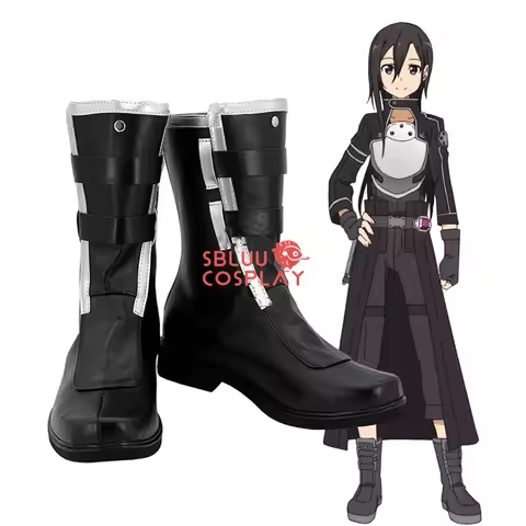 SBluuCosplay Sword Art Online 2 Phantom Bullet Kirito Cosplay Shoes Custom Made Boots