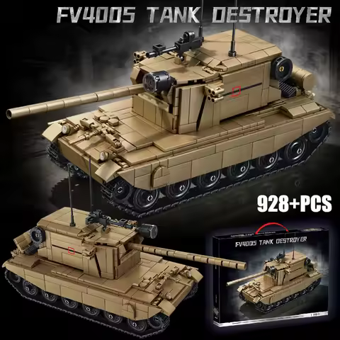 World Military War Ⅱ England FV4005 Tank Destroyer Building Blocks Bricks Set MOC FV4005 Heavt Tanks