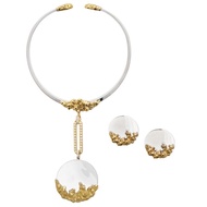 Chaumet Vintage White Gold, Gold, and Diamond High Polish Convertible Necklace and Earclips Set
