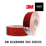 3M 983 Series Diamond Grade Reflective Red White Adhesive Conspicuity Marking Tape Safety Road Lorry