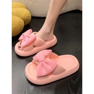 selipar perempuan kasut selipar perempuan Thick-Soled Female Summer ins Trendy Cross with Bow