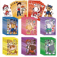 16pcs / Lot PAW Patrol Make Your Own Face DIY Puzzle Sticker Kid Toys