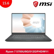 MSI微星 Modern 15 A5M-092TW 灰（R7-5700U/8G/512G SSD/15.6）商務筆電_廠商直送