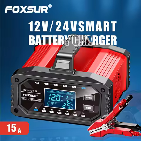 12V/24V Portable Charger 0.5-15A 7-speed Smart Adjustment Portable Car Universal Charger With Large 