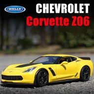 WELLY 1:24 Chevrolet Corvette Z06 Sports Car Simulation Alloy Scale Car Model Diecast Metal Static C