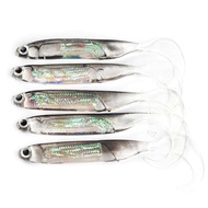 5Pcs/lot Fishing Soft Bait 7CM 7.5CM 1.7G 2.3G 2.7G T Tail fish Fishing Lures Rainbow Color Sequin S
