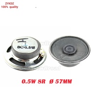 2pcs/lot New Magnetic Paper Cap Cone speaker 8 ohms 0.5 watt 0.5W 8R speaker Diameter 57MM 5.7CM thi