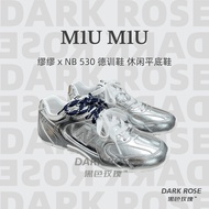 [Black Rose] Muse x NB 530 SS2024 Training Shoes - Distressed Leather & Mesh with Silver Electroplat