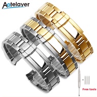 17mm 20mm 316L Solid Stainless steel strap men's watch accessories for Rolex Daytona series arc mouth waterproof steel strap women watch band