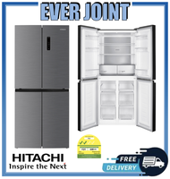 Hitachi HR4N7522DS-XSG [466L] French Bottom Freezer Slim Design Fridge + Free Disposal