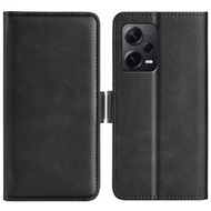 全城熱賣 - 適用於 小米紅米 Note 12 Pro+ 雙扣側吸左右開手機套（黑色）