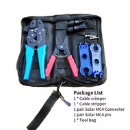 อุปกรณ์คีมย้ำสายไฟแผงโซลาร์MC4ชุดเครื่องมือประแจกระเป๋าเครื่องมือสำหรับแผงโซลาร์PVประกอบด้วยหัวต่อMC