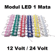 Modul Lampu LED 1 Mata Besar 1.5W 12Volt 24Volt Waterproof 12V 24V 12 Volt 24 Volt Motor Mobil Neon