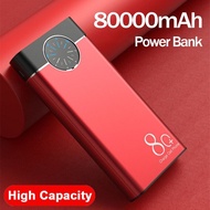 80000Mah Mobile Power Bank Fashion Roulette Display Aluminum Alloy Shell Portable Fast Charger For Xiaomi Samsung Iphone Huawei