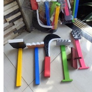 Wooden toy agricultural tools