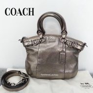 preloved COACH Madison Metallic Leather Satchel Bag authentic