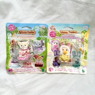 sylvanian families cutie collectibles tea party babies fennec fox colourful bunny costume babies yel