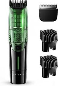 Vacuum Beard Trimmer for Men – 2-Speed Adjustable Suction & Power, IPX6 Waterproof Wet/Dry Cordless 