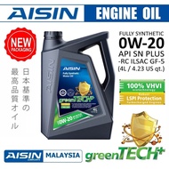 AISIN ENGINE OIL GREENPOWER FULLY SYNTHETIC SN 0W20 4 LITRE AXIA BEZZA