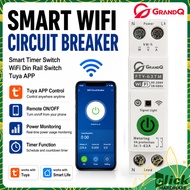 For TUYA 63A WiFi/Zigbee MCB Smart Circuit Breaker Over Current Under Voltage Protection Power Meter