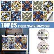 Self-adhesive Moroccan Tile Wall Sticker PVC Oil-proof Waterproof for Home Living Room Bedroom Kitchen Bathroom 15x15cm/20x20cm