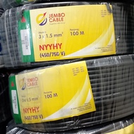 Kabel Listrik Serabut NYYHY 3 X 1.5mm merek JEMBO Roll 100mtr