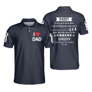 （ALL IN STOCK）  Fathers Day Blue Polo POLO shirt For Men Best Dad Festival Gift Golf POLO POLO shirt