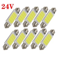 10pcs Truck LED 24V Auto Dome light Festoon COB 12 Chip 31mm 36mm 39mm 41mm C5W C10W Interior Light 