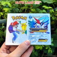Bộ 10/55 thẻ bài Pokemon kim loại mạ vàng kim bạc đen chống nước chống bẻ cong Vmax GX chơi đối khán