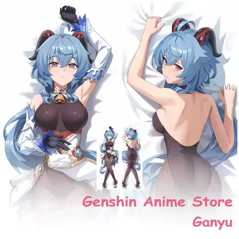 Game Genshin Impact Ganyu Pillow Dakimakura Cover Decor Room Otaku Sleeping Pillow Cushion Covers Hu