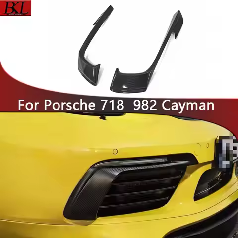 Porsche 718 Cayman Front For Porsche 718 982 Cayman Boxster Carbon Fiber Wind Knife Front Bumper Bla