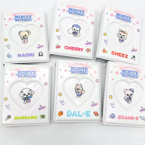 32 Pages KPOP IVE MINIVE SCHOOL Cartoon Card Book POP UP Cute Animal PVC Cover Photo Card Album Yuji